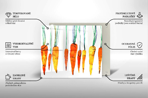 Sklo za varnou desku Mrkev ilustrace