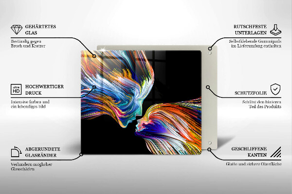 Sklo za varnou desku Polibek abstrakce