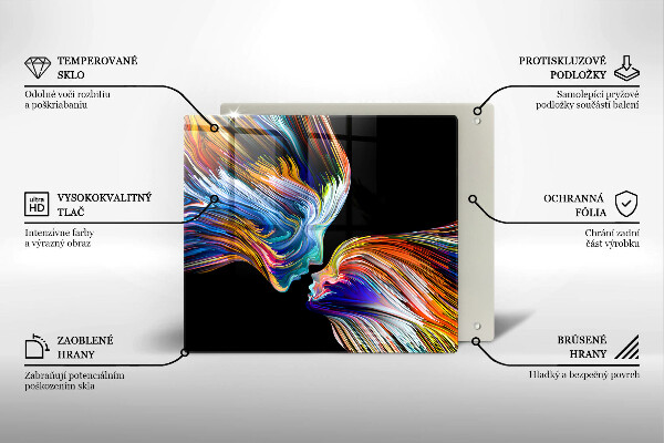 Sklo za varnou desku Polibek abstrakce