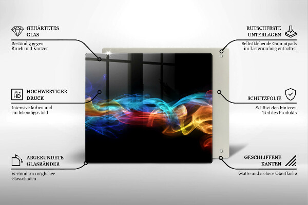 Sklo za varnou desku Barevný kouř