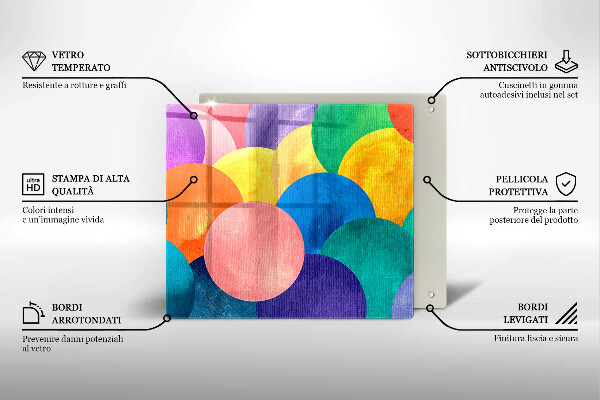 Sklo za varnou desku Barevné kruhy
