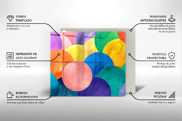 Sklo za varnou desku Barevné kruhy