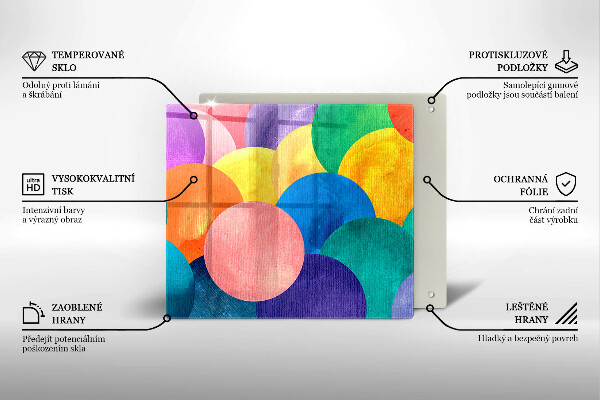 Sklo za varnou desku Barevné kruhy