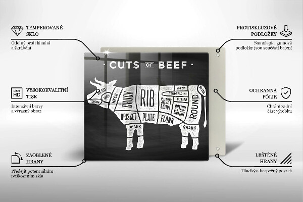 Sklo za varnou desku Kravské maso hovězí maso