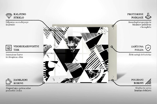 Sklo za varnou desku Geometrické trojúhelníky