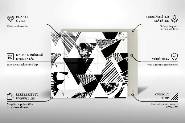 Sklo za varnou desku Geometrické trojúhelníky