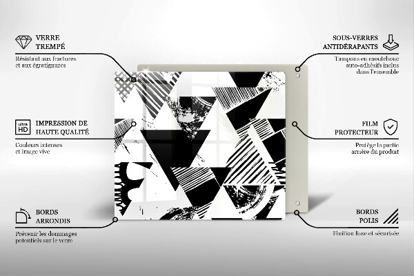 Sklo za varnou desku Geometrické trojúhelníky