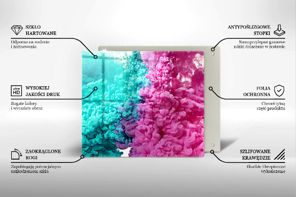 Sklo za varnou desku Tyrkysově růžový kouř