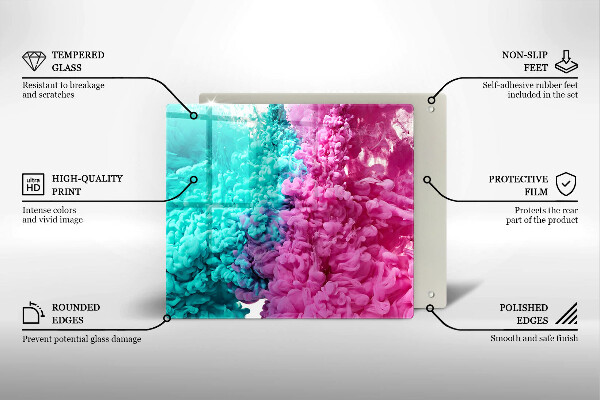 Sklo za varnou desku Tyrkysově růžový kouř