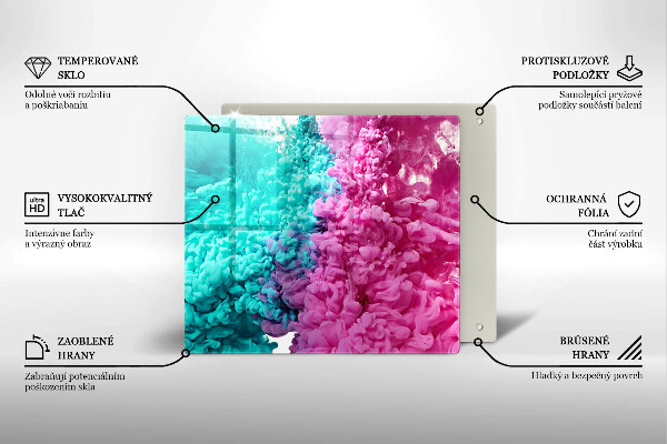 Sklo za varnou desku Tyrkysově růžový kouř