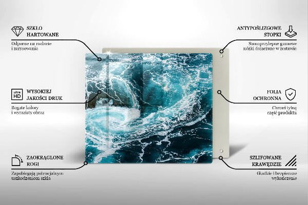 Sklo za varnou desku Pěnivé vlny vody