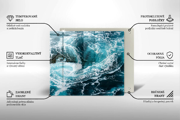 Sklo za varnou desku Pěnivé vlny vody