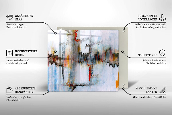 Sklo za varnou desku Abstrakce barvy