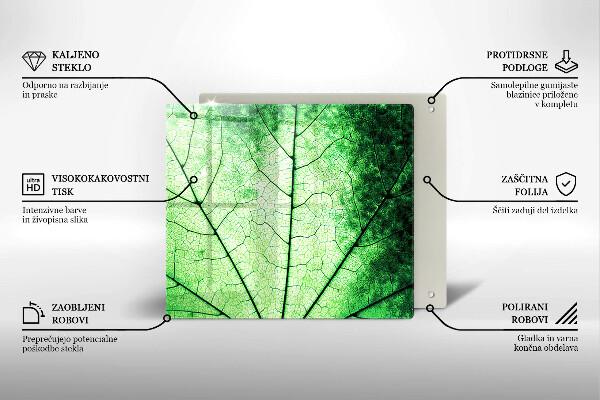 Sklo za varnou desku Dekorativní žilnatý list