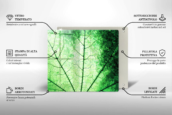 Sklo za varnou desku Dekorativní žilnatý list