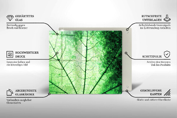 Sklo za varnou desku Dekorativní žilnatý list