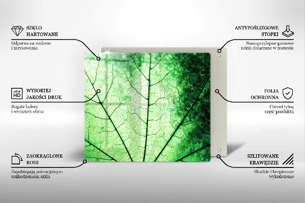 Sklo za varnou desku Dekorativní žilnatý list