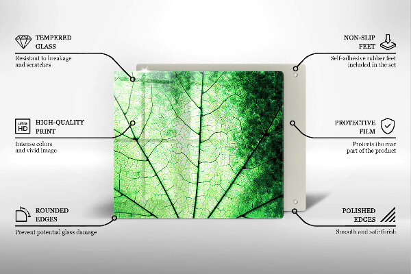 Sklo za varnou desku Dekorativní žilnatý list