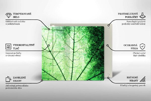 Sklo za varnou desku Dekorativní žilnatý list