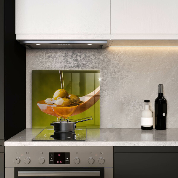 Sklo za varnou desku Olivový olej a olivy