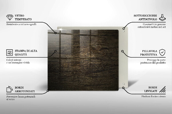 Sklo za varnou desku Textura dřevěné kůry