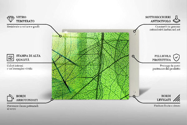 Sklo za varnou desku Přírodní listové žíly