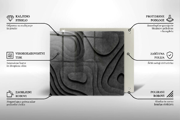Sklo za varnou desku 3d tvary kamenů