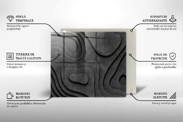 Sklo za varnou desku 3d tvary kamenů
