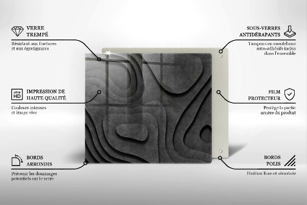 Sklo za varnou desku 3d tvary kamenů