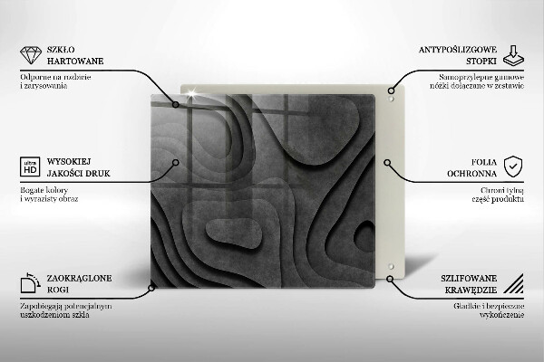 Sklo za varnou desku 3d tvary kamenů
