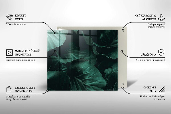 Sklo za varnou desku Divoké tmavé listy