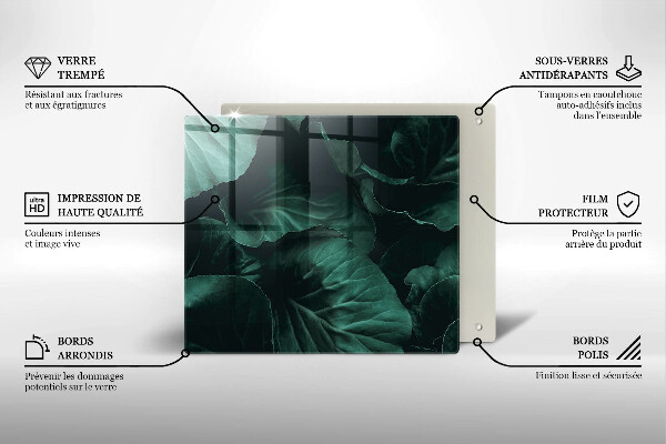 Sklo za varnou desku Divoké tmavé listy