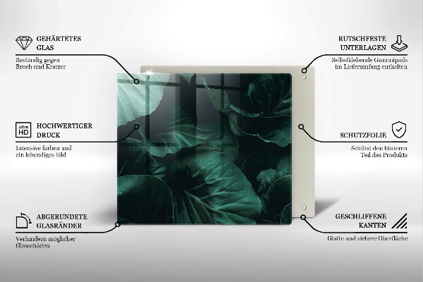 Sklo za varnou desku Divoké tmavé listy