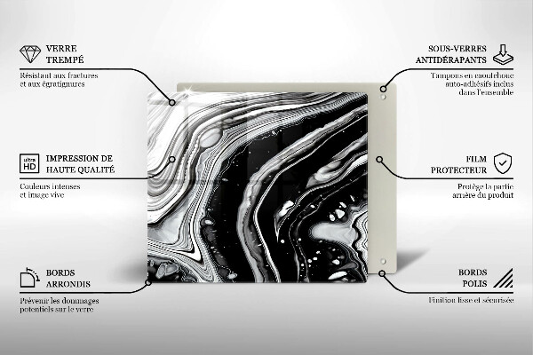 Sklo za varnou desku Inkoustová abstrakce