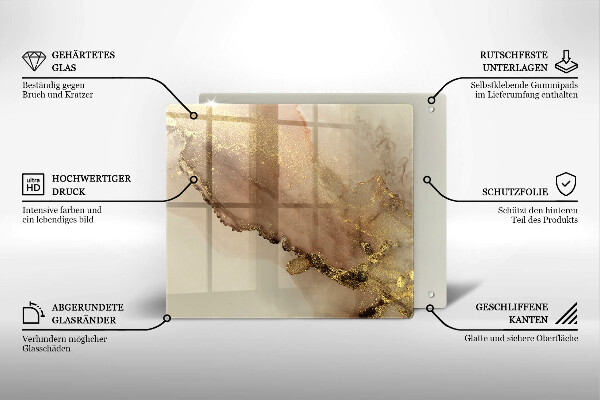 Sklo za varnou desku Zlatá abstrakce