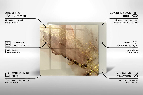 Sklo za varnou desku Zlatá abstrakce