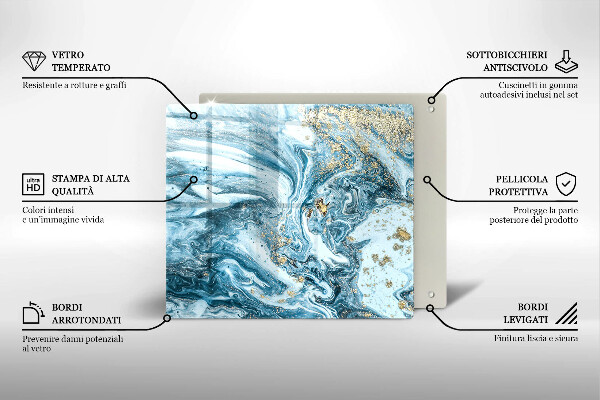 Sklo za varnou desku Struktura se zlatem