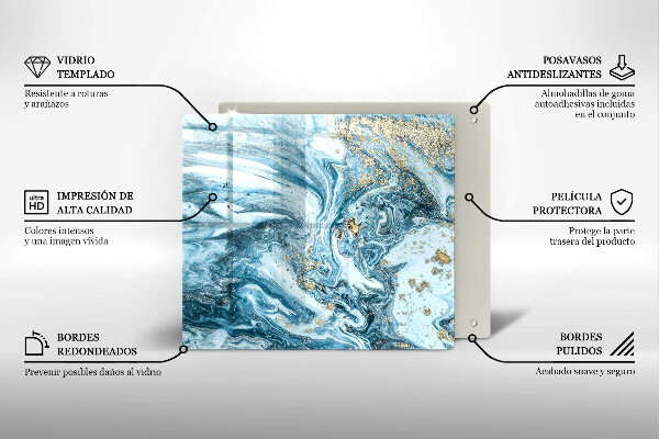 Sklo za varnou desku Struktura se zlatem