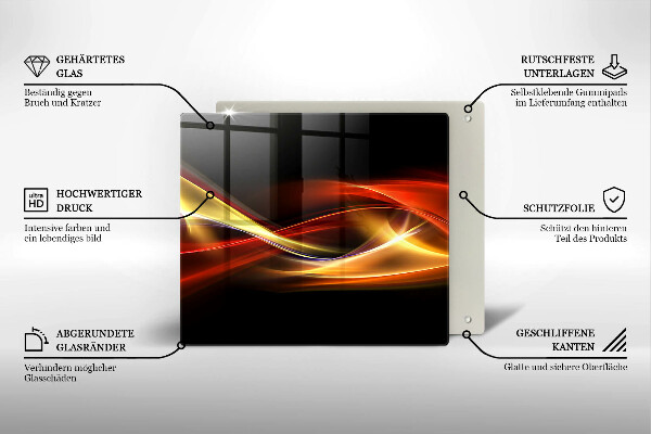 Sklo za varnou desku Abstraktní kouř a světlo