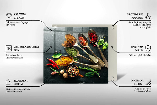 Sklo za varnou desku Kuchyňské lžíce koření