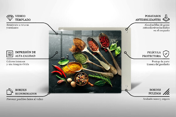 Sklo za varnou desku Kuchyňské lžíce koření