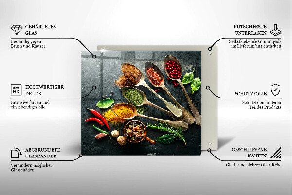 Sklo za varnou desku Kuchyňské lžíce koření