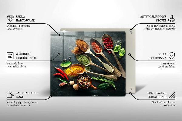 Sklo za varnou desku Kuchyňské lžíce koření