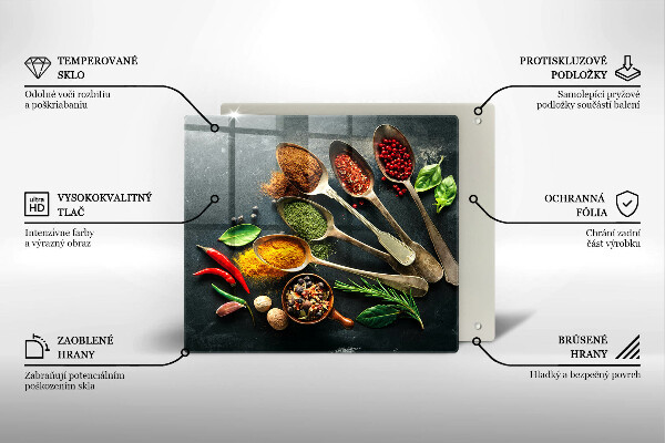 Sklo za varnou desku Kuchyňské lžíce koření