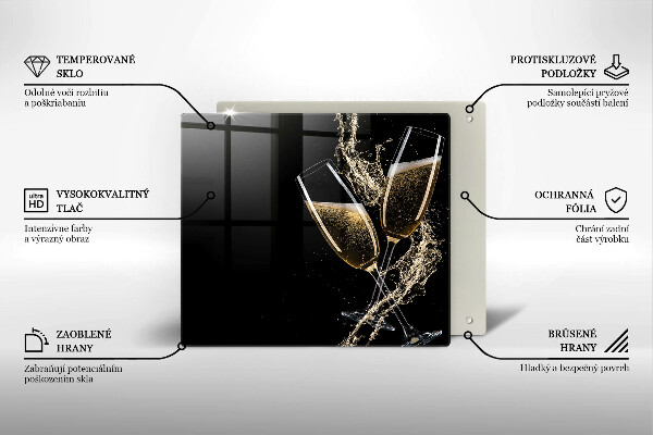 Sklo za varnou desku Sklenice šampaňského