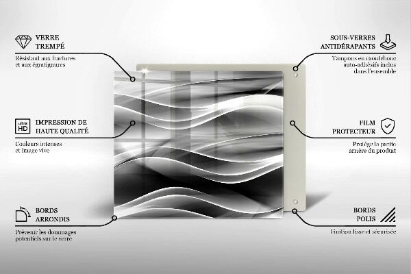 Sklo za varnou desku Abstrakce jemné linie