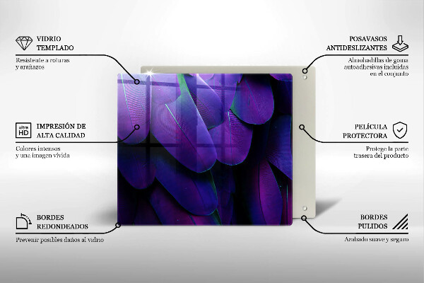 Sklo za varnou desku Neonové peří