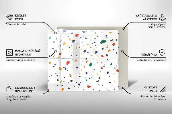 Sklo za varnou desku Barevná kamenina