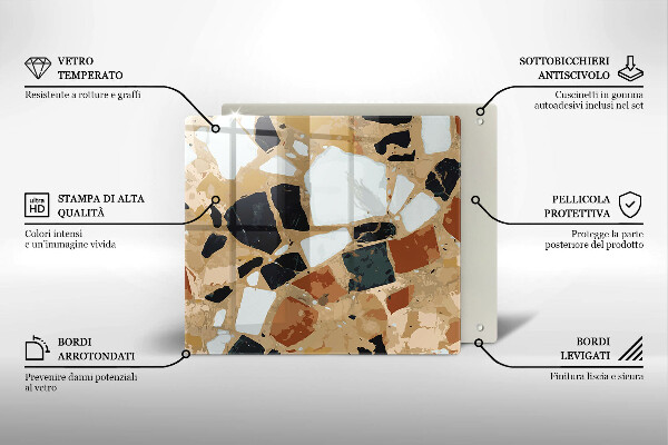 Sklo za varnou desku Dekorativní kameny talíř