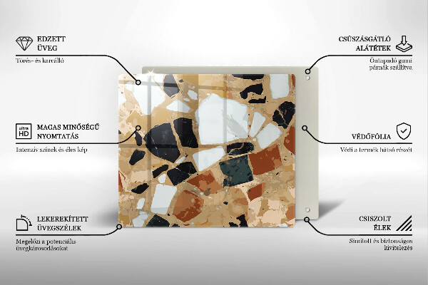 Sklo za varnou desku Dekorativní kameny talíř